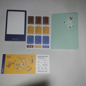 독서 여행 키트 세트동백꽃 미니 노트 스티커 메모지