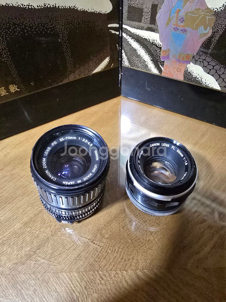 캐논 기계식카메라 호환 렌즈 두점--1