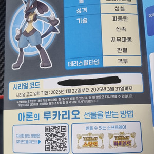 닌텐도스위치 포켓몬 루카리오 쿠폰 3천원