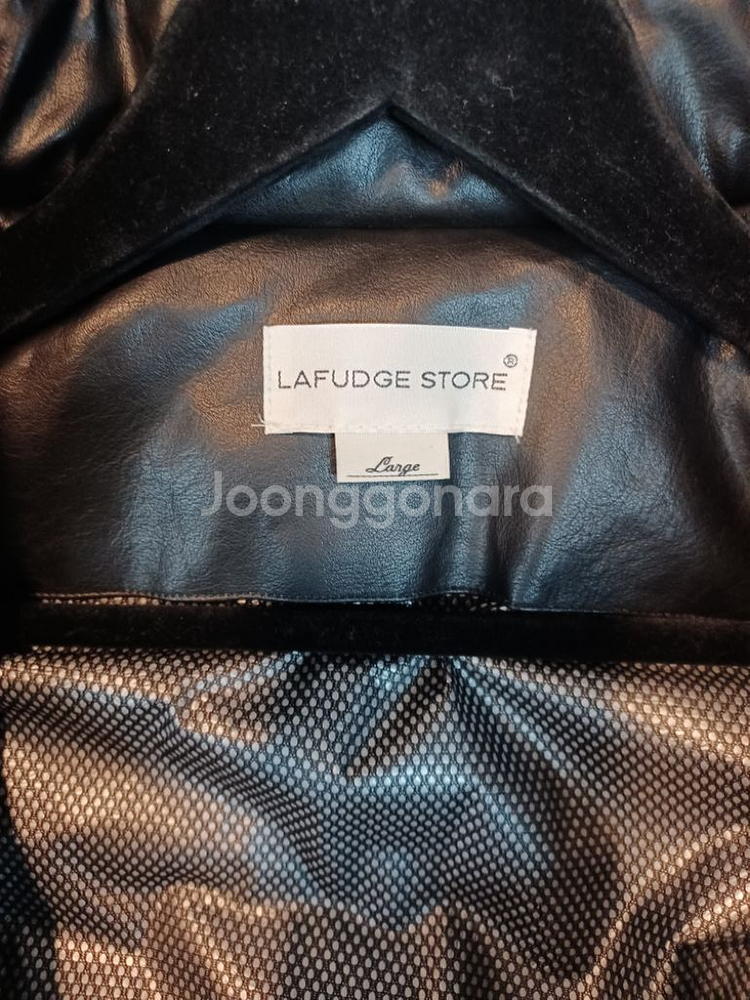 라퍼지스토어 크롭 레더 가죽 패딩 L--2