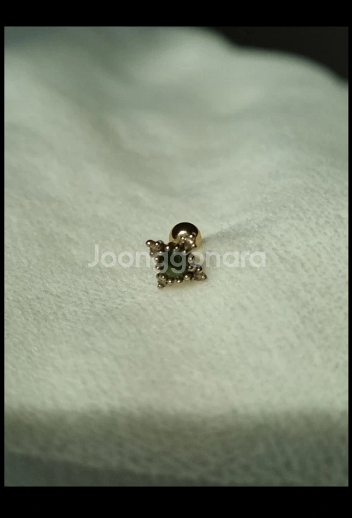 그린러프 피어싱 14k 샴페인골드색상--1