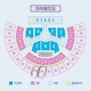 더보이즈 팬콘 첫콘 2층 33구역 , 34구역 14열