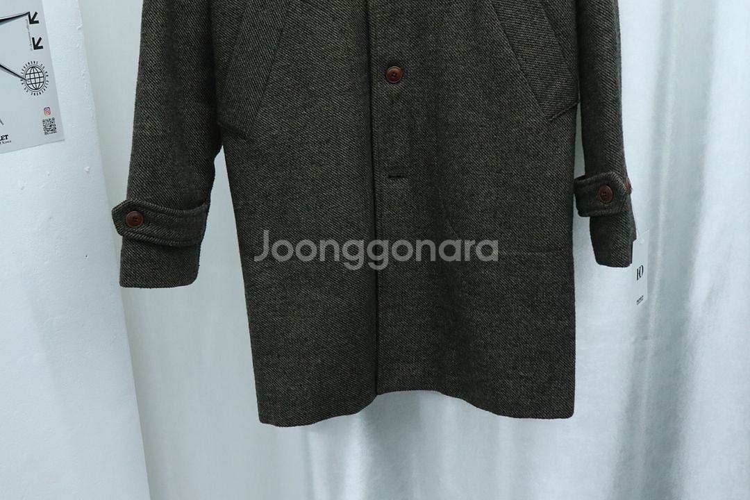 (S-M) 브랜드빈티지 코트자켓 연카키 울 아메카지--3