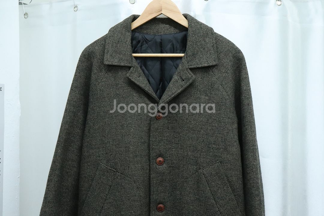 (S-M) 브랜드빈티지 코트자켓 연카키 울 아메카지--2