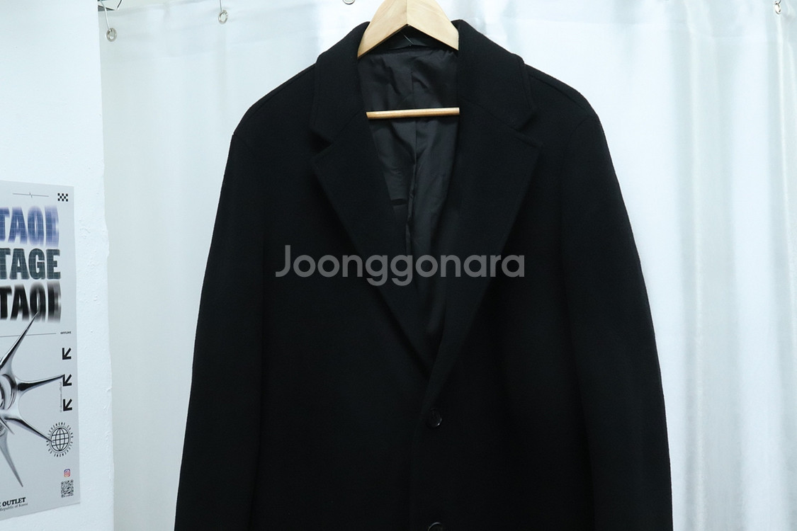 (XL) 비바스튜디오 코트자켓 블랙 울 아메카지--1