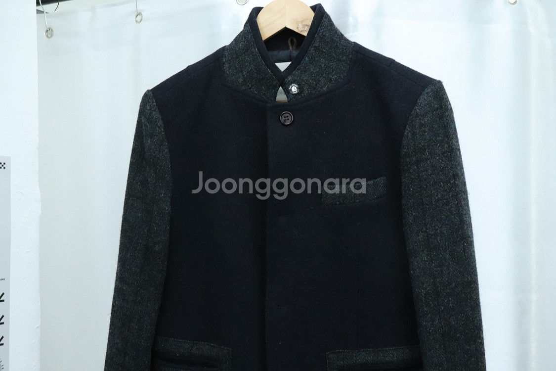 (M) 빈폴 코트자켓 울 하프 네이비--2