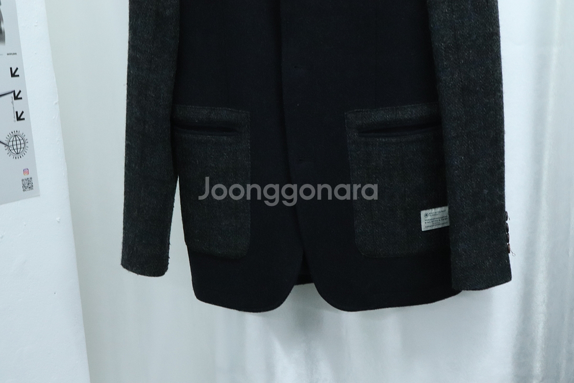 (M) 빈폴 코트자켓 울 하프 네이비--3