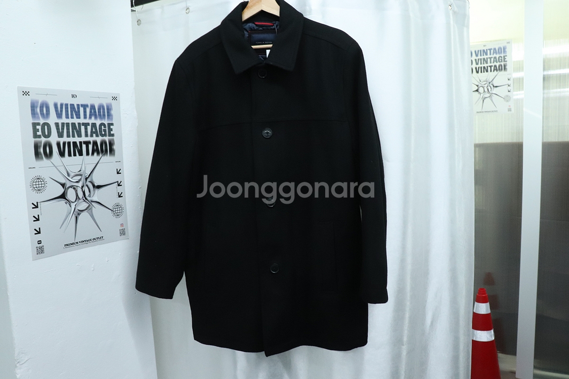 (L-XL) 타미힐피거 코트자켓 블랙 울 아메카지--1