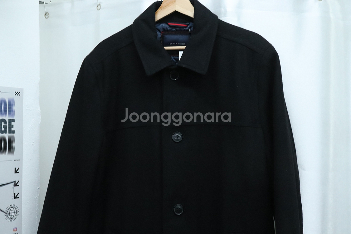 (L-XL) 타미힐피거 코트자켓 블랙 울 아메카지--2