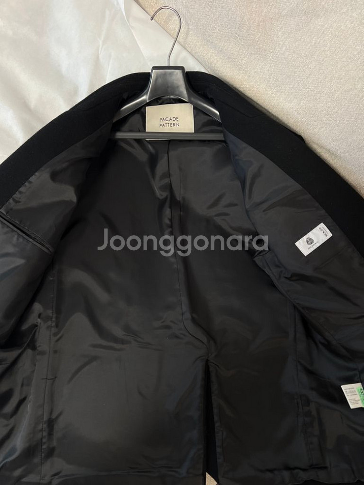 파사드패턴 블레이저 캐시미어 코트 블랙--7