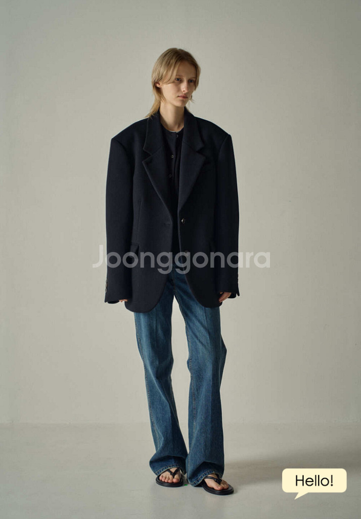 파사드패턴 블레이저 캐시미어 코트 블랙--1