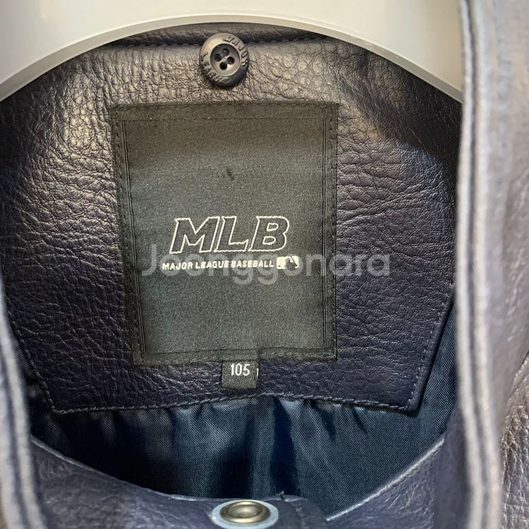 MLB 패치 가죽 바시티 자켓--4