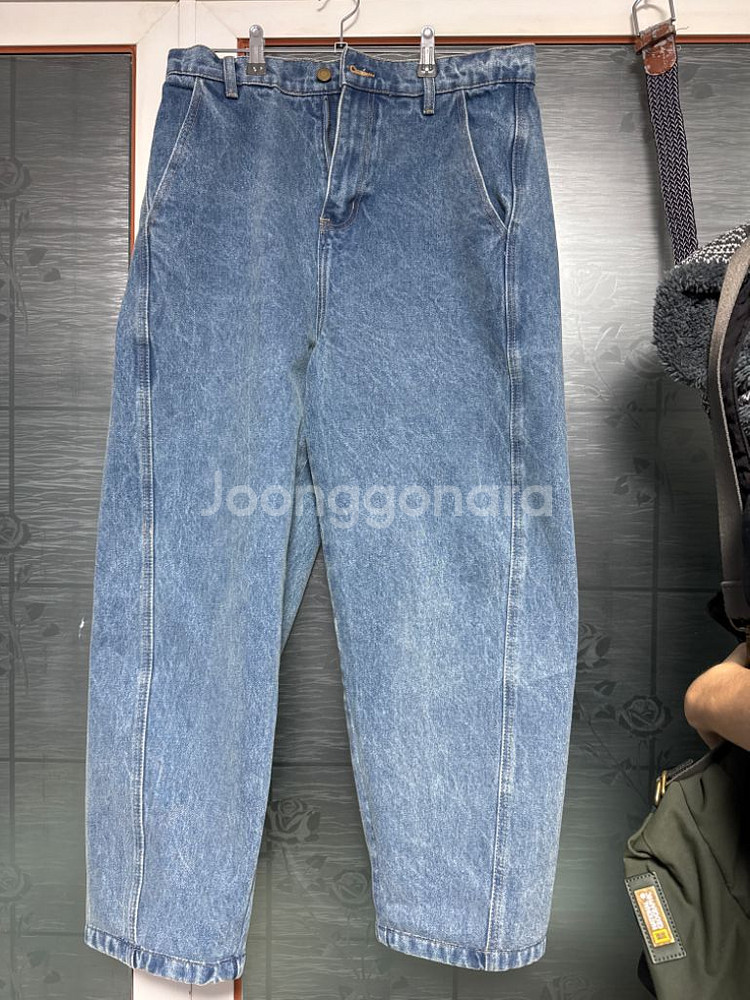 [바지]라퍼지스토어 벌룬 커브드 팬츠 중청 데님m--1
