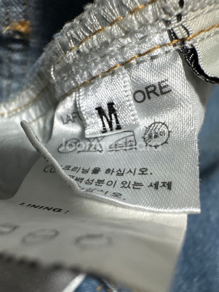 [바지]라퍼지스토어 벌룬 커브드 팬츠 중청 데님m--4