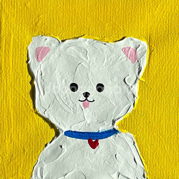 귀여운 강아지 캔버스 그림 3개 세트--3
