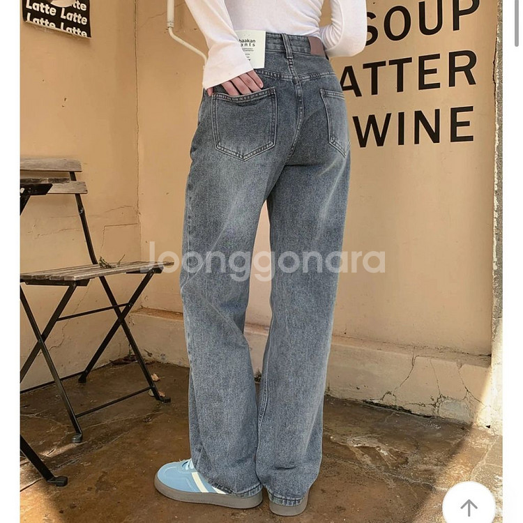 고고싱 와이드 스톤 데님팬츠 M (와이드팬츠,워싱데님,--3