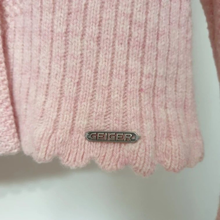 명품 GEIGER 가이거 배이비핑크 플라워자수 가디건--7