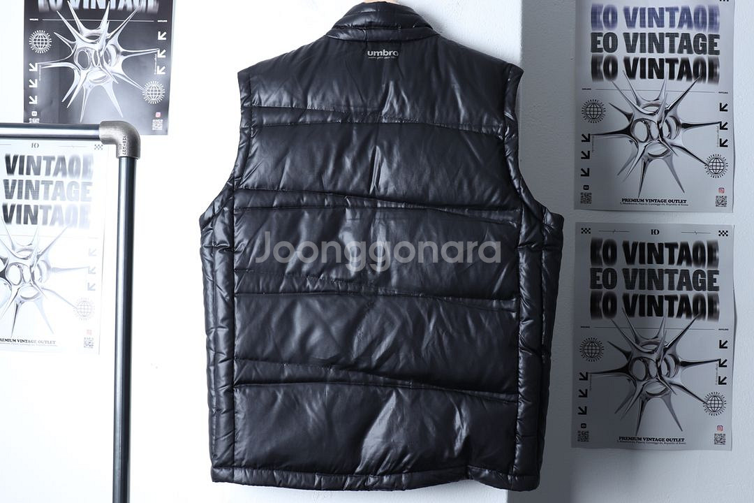 (XL) 엄브로 패딩 점퍼자켓 블랙 올드스쿨 조끼--5