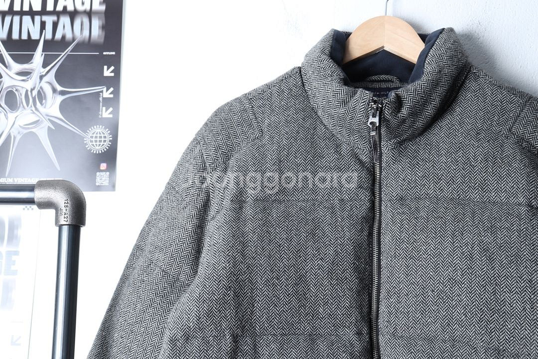 (L) 타미힐피거 패딩 점퍼자켓 그레이 올드스쿨--2