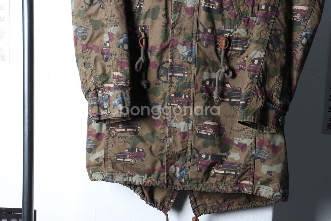 (S) 지프 패딩 점퍼자켓 카키 올드스쿨 야상--3