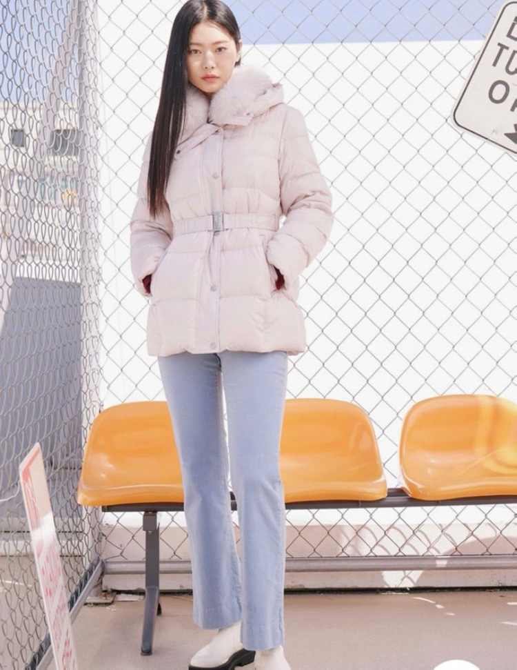 백화점 여자패딩 구스 폭스퍼 숏패딩 이미지