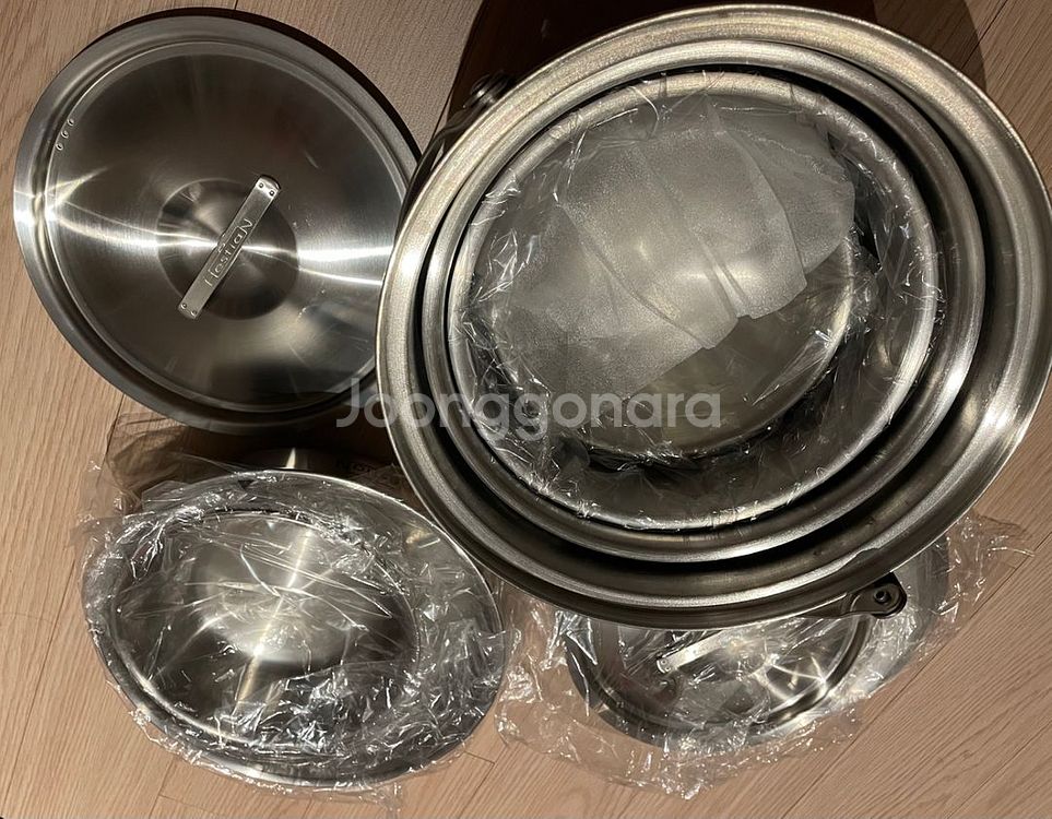 헤스티앙 스텐레스 통3중 코펠 세트--1
