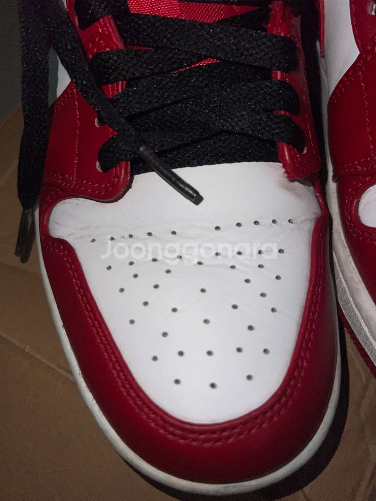 조던1 로우 화이트 짐레드 블랙--7