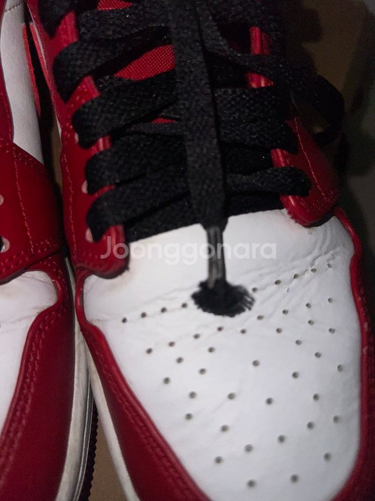 조던1 로우 화이트 짐레드 블랙--8