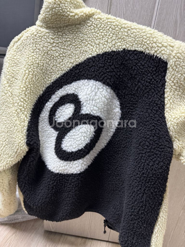 [M] 스투시 8볼 쉐르파 자켓 내츄럴--1