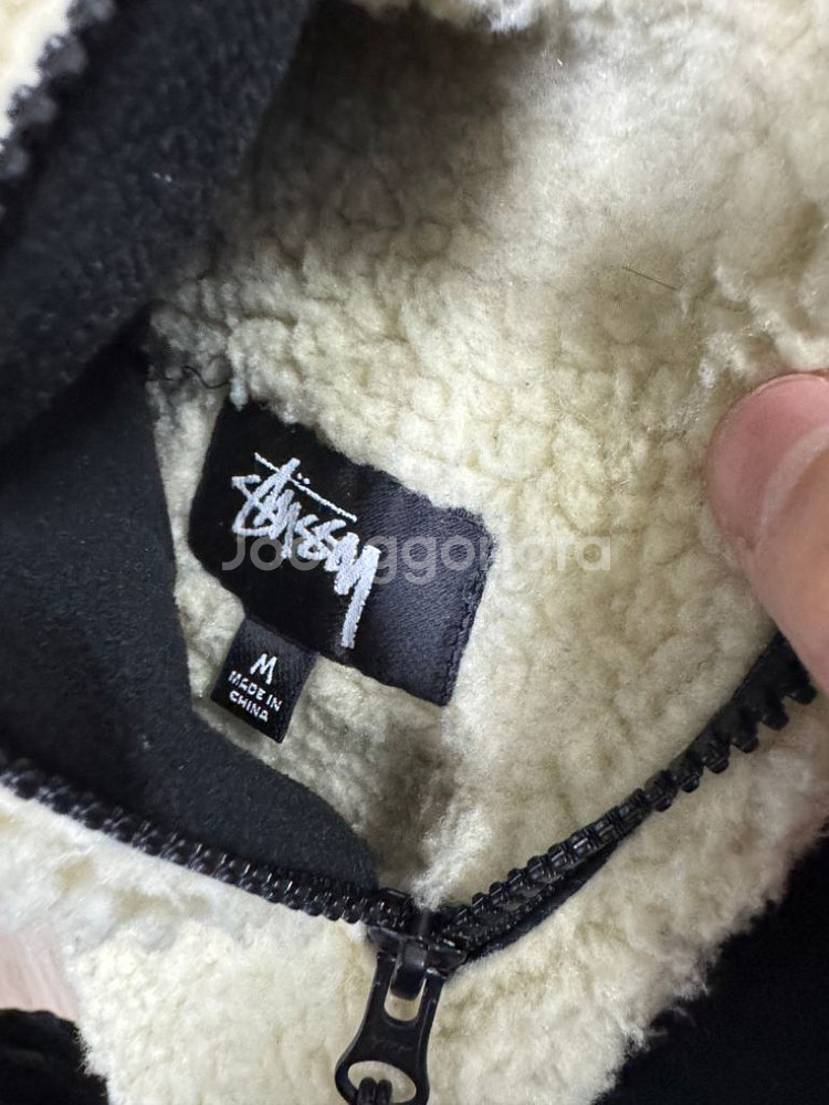 [M] 스투시 8볼 쉐르파 자켓 내츄럴--3