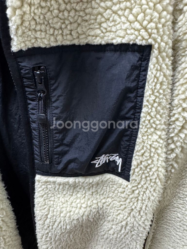 [M] 스투시 8볼 쉐르파 자켓 내츄럴--2