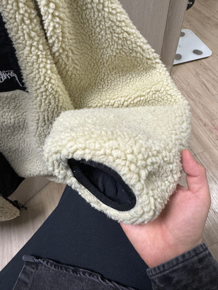 [M] 스투시 8볼 쉐르파 자켓 내츄럴--4