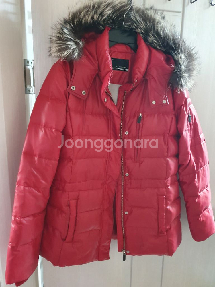 빈폴 골프 폭스퍼 구스다운 95 레드 거위털 패딩--2