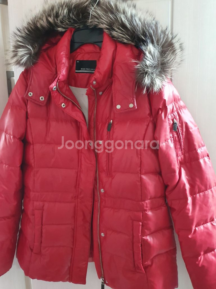 빈폴 골프 폭스퍼 구스다운 95 레드 거위털 패딩--3