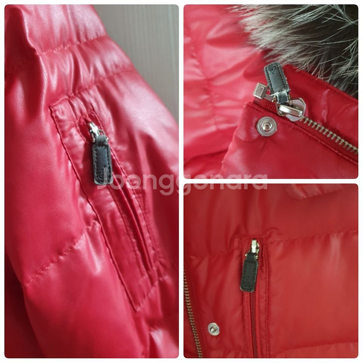 빈폴 골프 폭스퍼 구스다운 95 레드 거위털 패딩--9