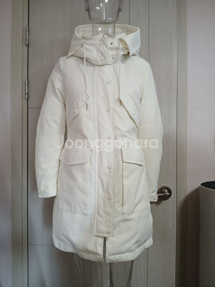 럭키슈에뜨 구스다운 패딩 크림색 36 size--5