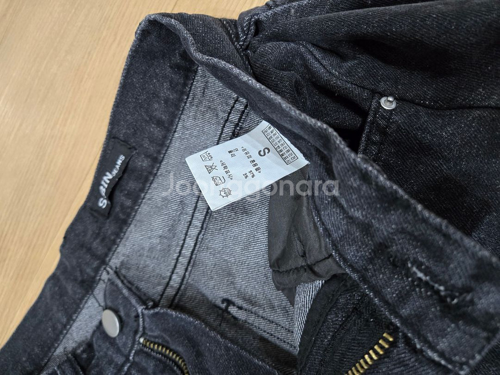 여성_여학생 데님 바지 블랙(벌룬핏사이드폴딩)--6