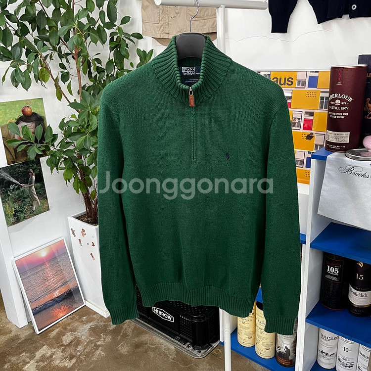폴로랄프로렌 코튼 풀오버 하프집업 M--0