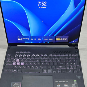 노트북 asus tuf a16 팝니다.4070 140w