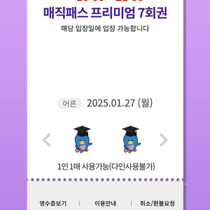 1월 27일 (월) 롯데월드 매직패스 7회권