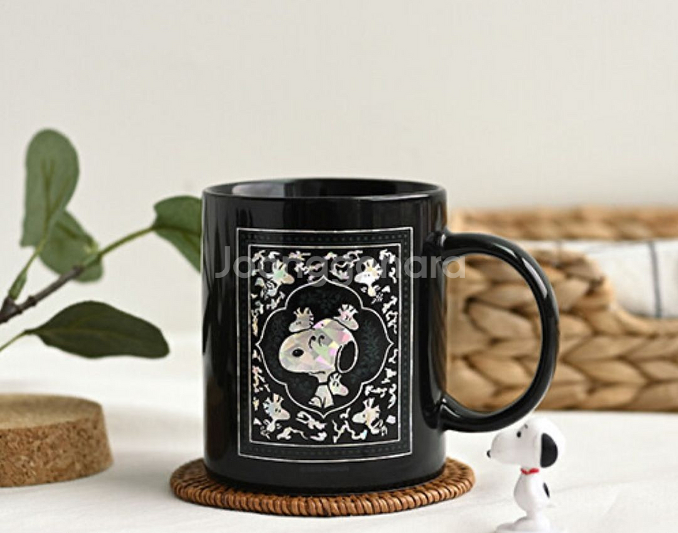 스누피 나전칠기 머그컵--1