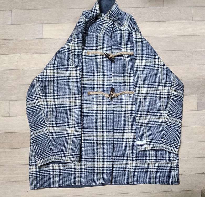 떡볶이 울 헤링본 루즈핏 코트 66~77사이즈--1