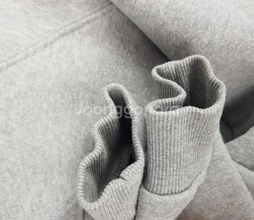 무아무아 오버핏 기모 후드티 후디 맨투맨 그레이 프리--5