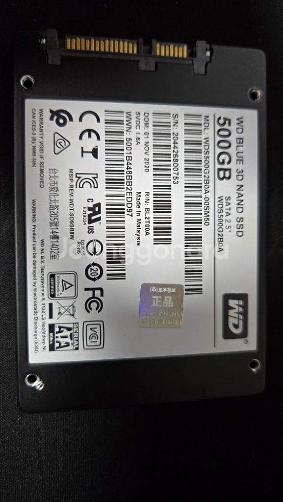 WD BLUE 500GB SSD 판매--2