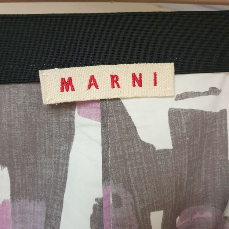 명품 MARNI 마르니 추상패턴 코튼 턱 밴딩 스커트--7