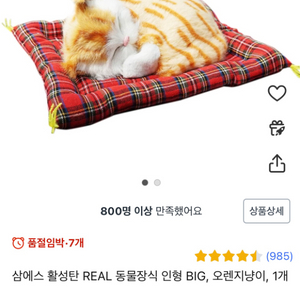 새상품)자동차 고양이 인형 장식