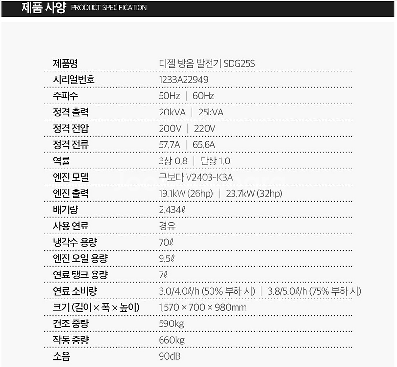 SDG25S 발전기, 웰딩파트너 CO2용접기 판매합니다--4