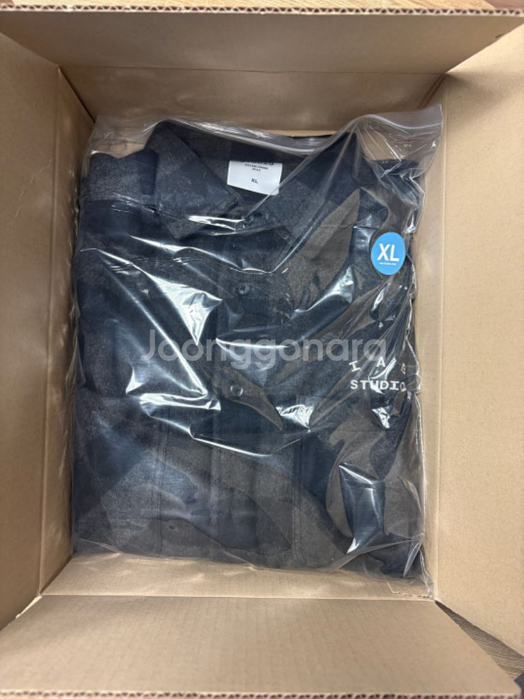 아이앱 스튜디오 깅엄 체크 셔츠 블랙 화이트 XL--2