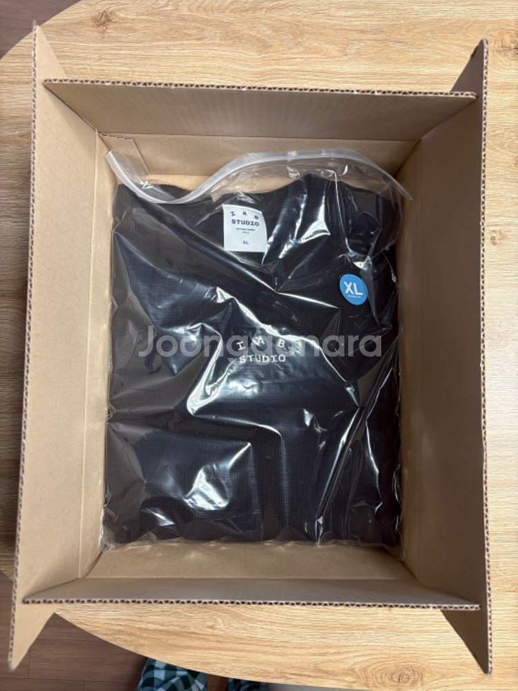 아이앱 스튜디오 와플 롱슬리브 블랙 화이트 XL--2