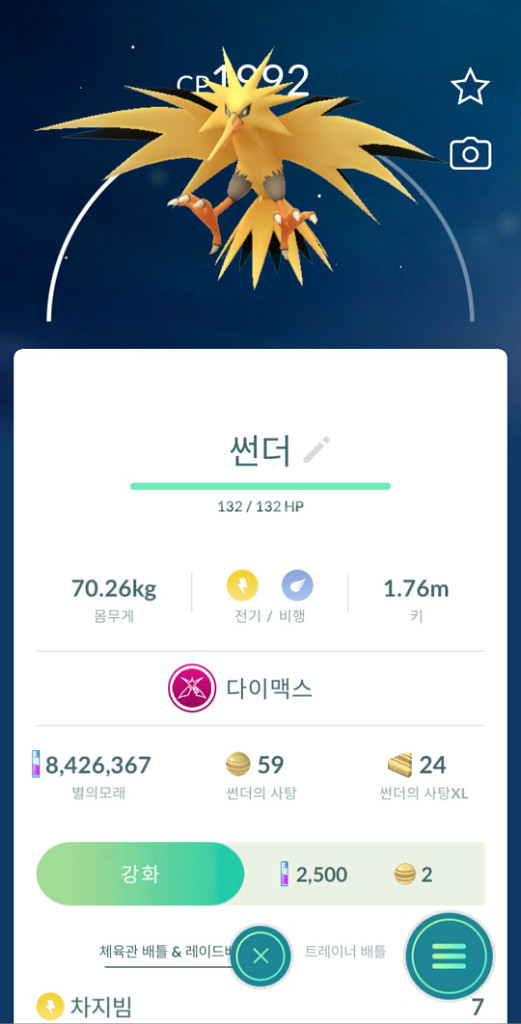 포켓몬고 다이맥스 썬더 판매--0